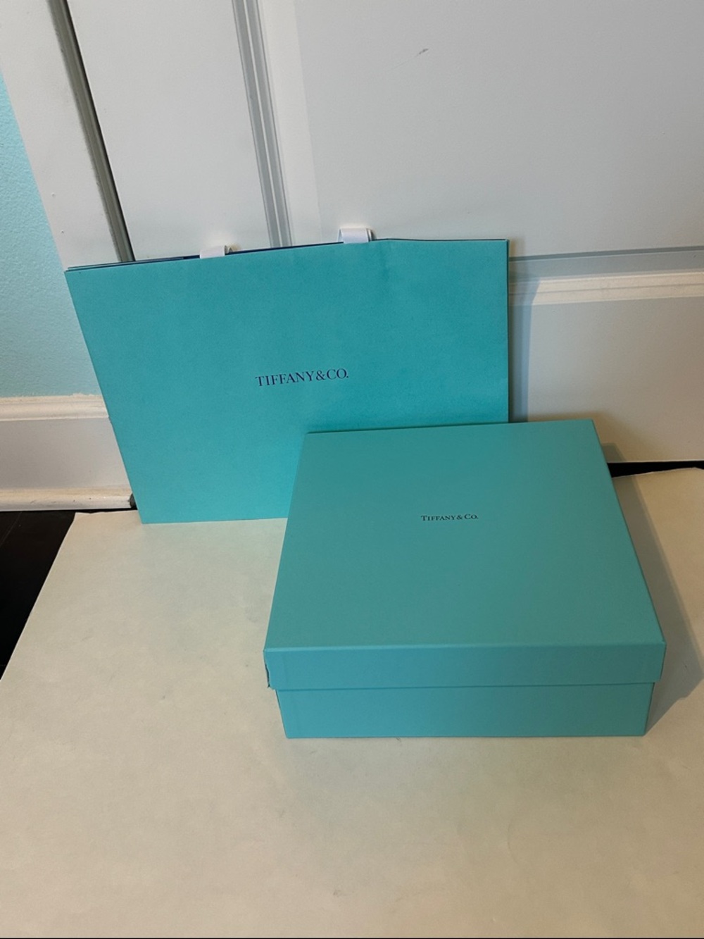 Large Tiffany & Co. Blue Gift Box and Shopping Bag